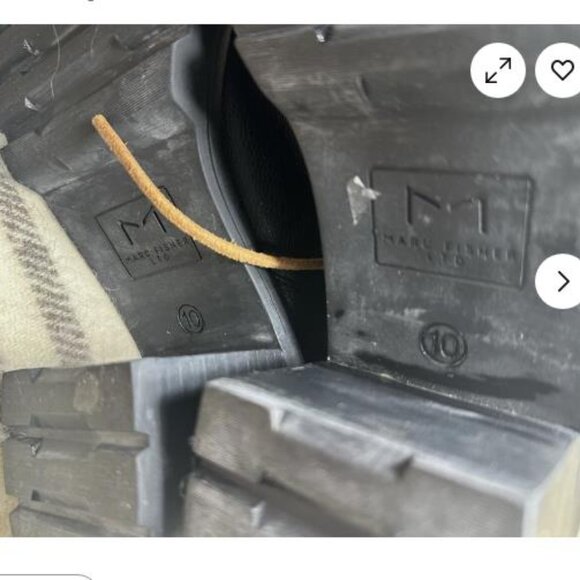 MARC FISHER LTD Denise Combat Boot Black Sz 10 - Picture 7 of 7